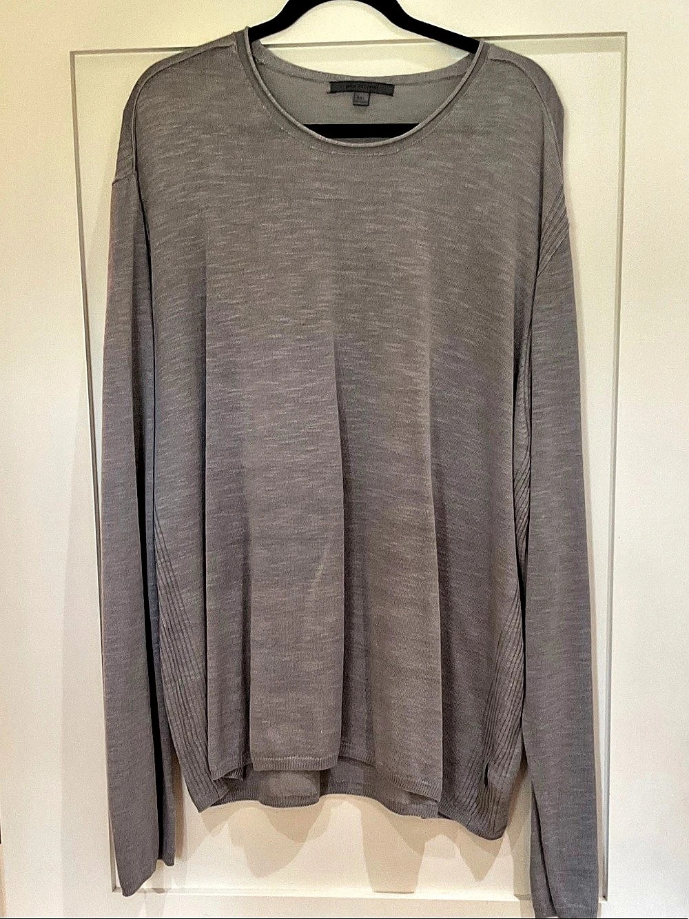 John Varvatos Long Sleeve Tee in Gray XXL Like New